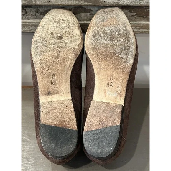 Cole‎ Haan Brown Suede Sz 8 AA Womens Quilted Tassel Fringe Loafer Flat Shoe - Picture 6 of 7